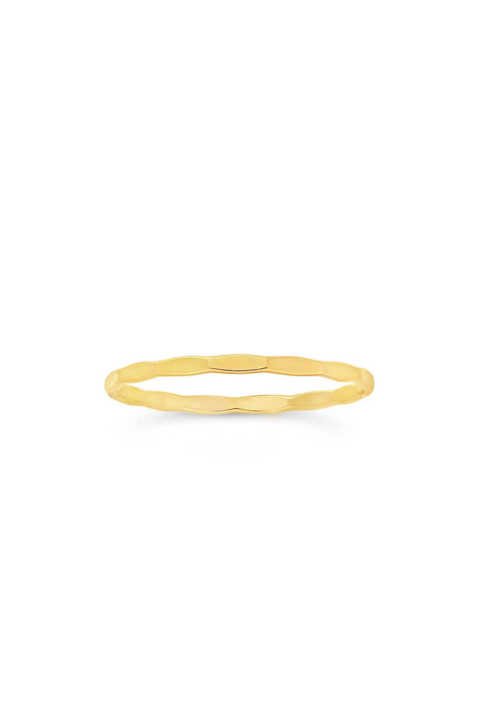 Hammered Stack Ring (Solid 14k Gold)