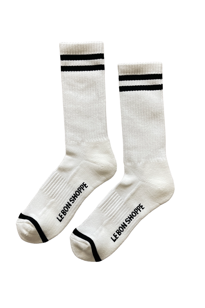 Extended Boyfriend Socks (Classic White) by Le Bon Shoppe