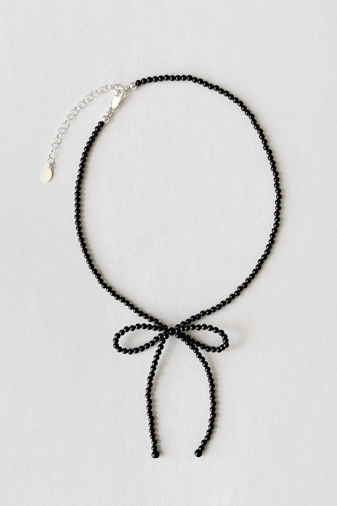 Black Onyx Bow Necklace