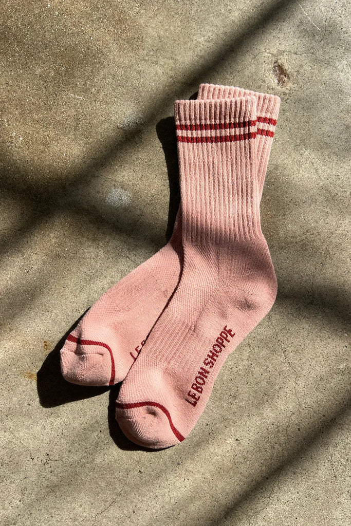 Boyfriend Socks (Vintage Pink) by Le Bon Shoppe