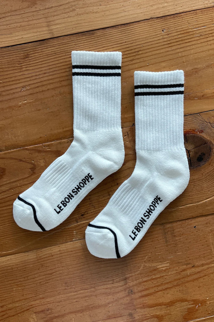 Boyfriend Socks (Classic White) by Le Bon Shoppe