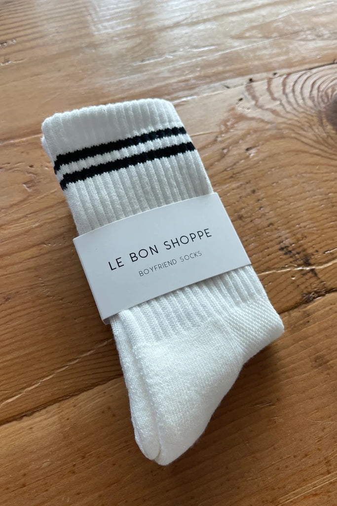 Boyfriend Socks (Classic White) by Le Bon Shoppe