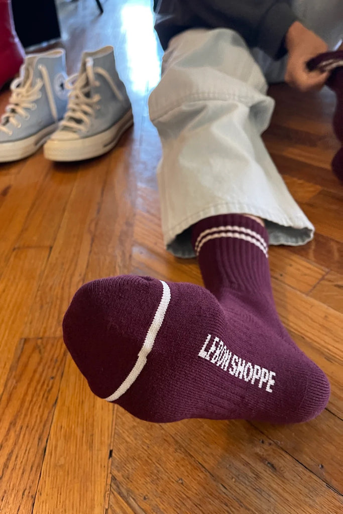 Boyfriend Socks (Maroon) by Le Bon Shoppe