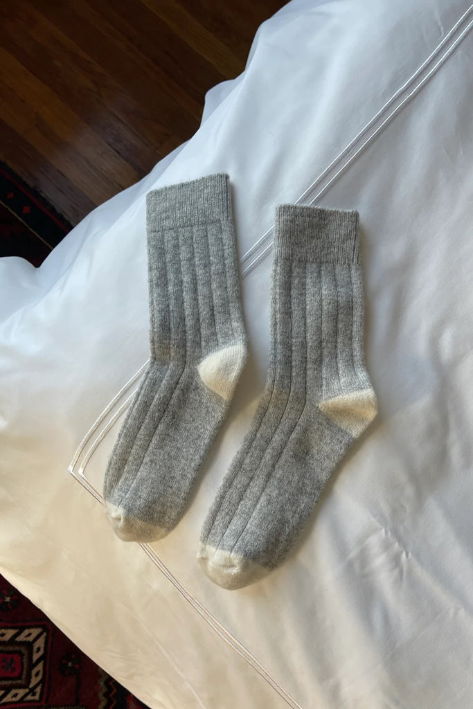 Cashmere Socks (Grey Melange) by Le Bon Shoppe