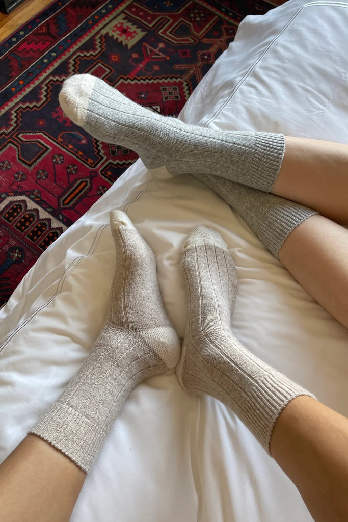 Cashmere Socks (Grey Melange) by Le Bon Shoppe