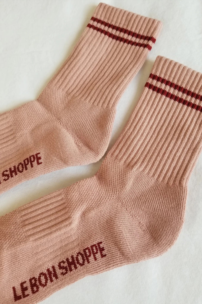 Boyfriend Socks (Vintage Pink) by Le Bon Shoppe