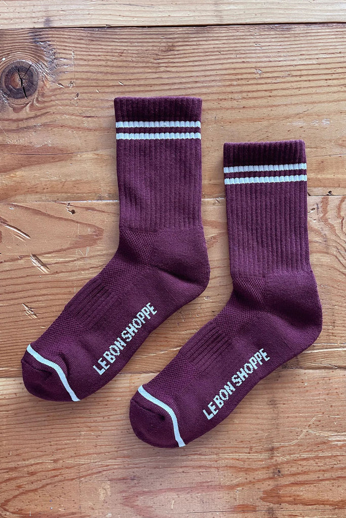 Boyfriend Socks (Maroon) by Le Bon Shoppe