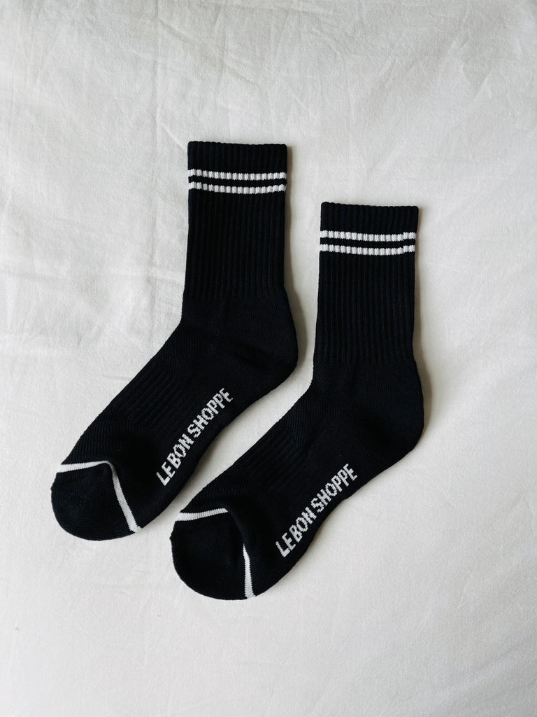 Boyfriend Socks (Noir) by Le Bon Shoppe